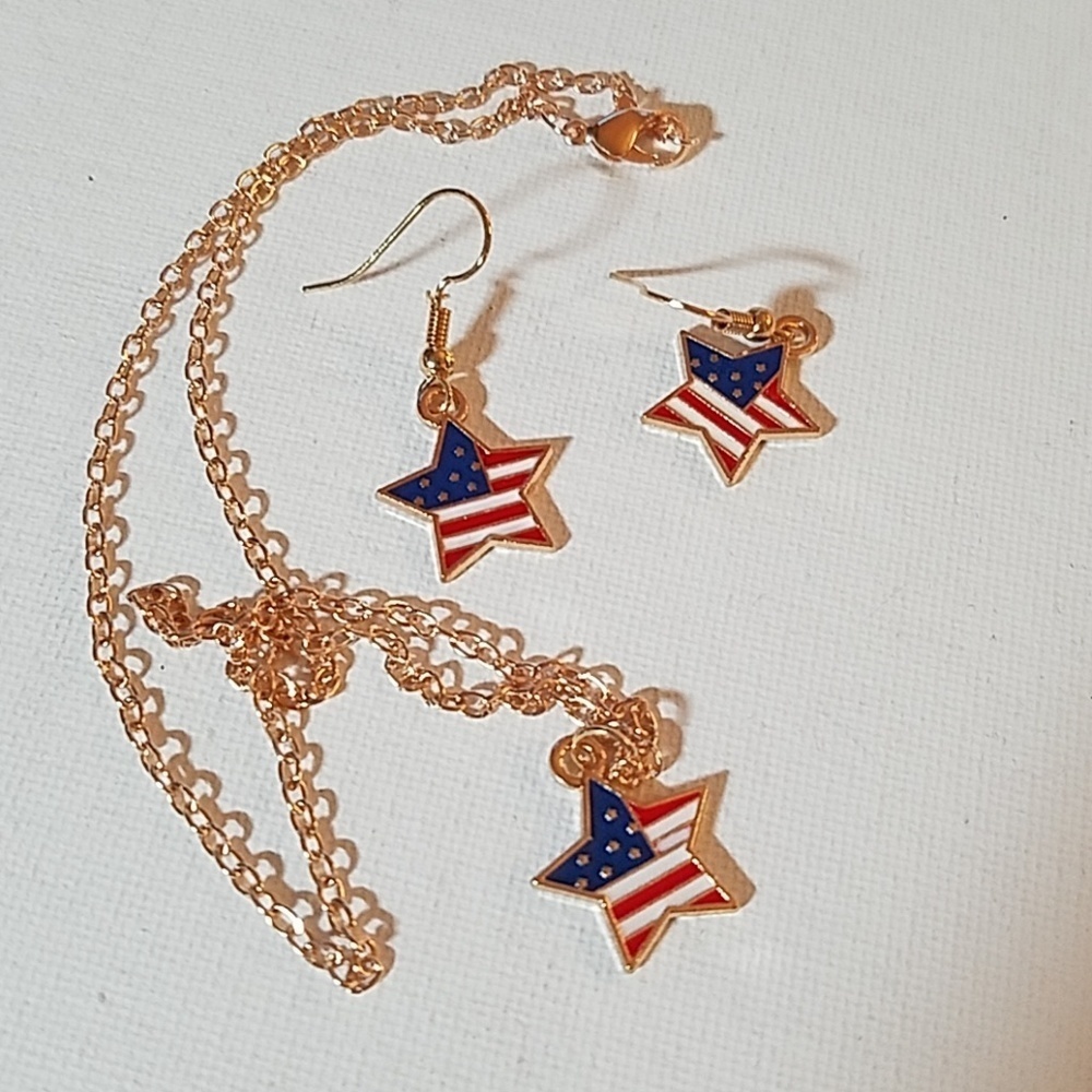 Patriotic Jewelry Red White Blue USA America Flag